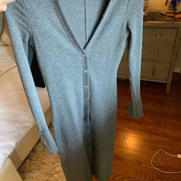 RAG N BONE charcoal grey ribbed knit bodycon dress - Picture 2 of 7